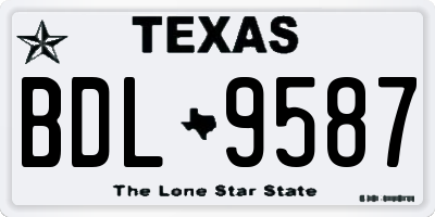 TX license plate BDL9587