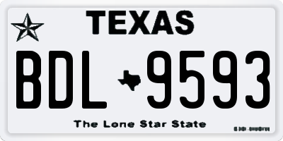 TX license plate BDL9593