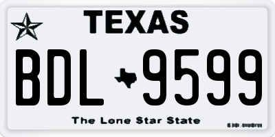 TX license plate BDL9599