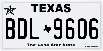 TX license plate BDL9606