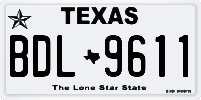 TX license plate BDL9611