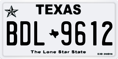 TX license plate BDL9612