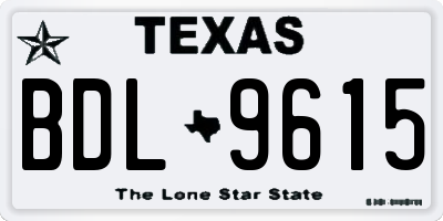 TX license plate BDL9615