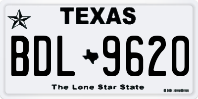 TX license plate BDL9620
