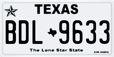 TX license plate BDL9633