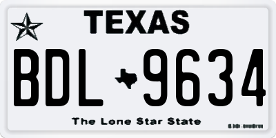 TX license plate BDL9634