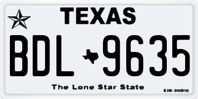 TX license plate BDL9635
