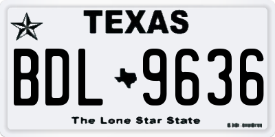 TX license plate BDL9636