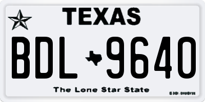 TX license plate BDL9640