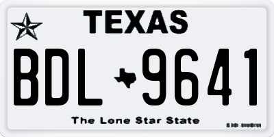 TX license plate BDL9641