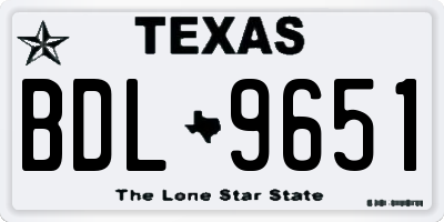TX license plate BDL9651