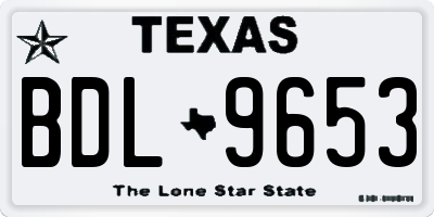 TX license plate BDL9653