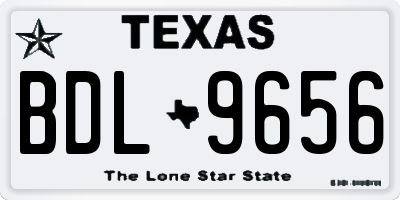 TX license plate BDL9656