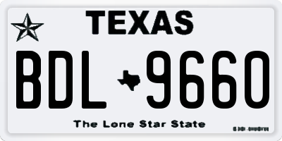 TX license plate BDL9660