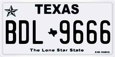 TX license plate BDL9666