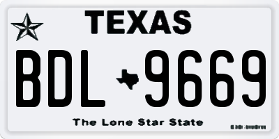 TX license plate BDL9669