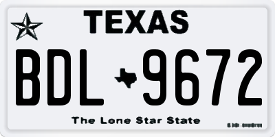 TX license plate BDL9672