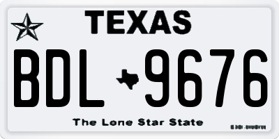 TX license plate BDL9676