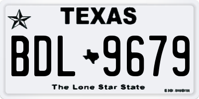 TX license plate BDL9679