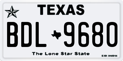 TX license plate BDL9680