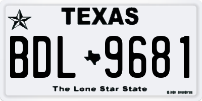 TX license plate BDL9681