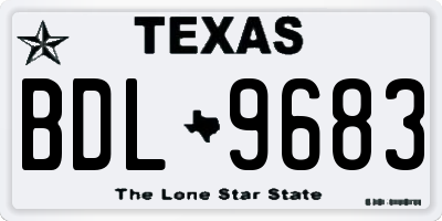 TX license plate BDL9683