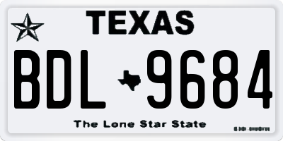 TX license plate BDL9684