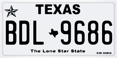 TX license plate BDL9686