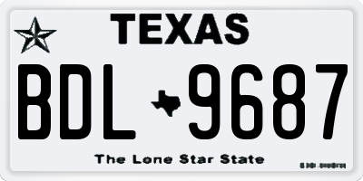 TX license plate BDL9687