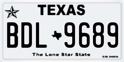 TX license plate BDL9689