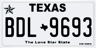 TX license plate BDL9693