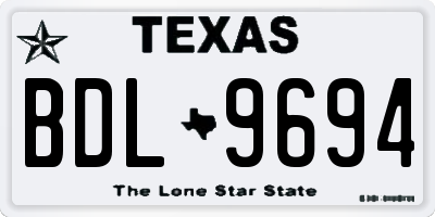 TX license plate BDL9694
