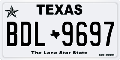 TX license plate BDL9697