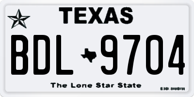 TX license plate BDL9704