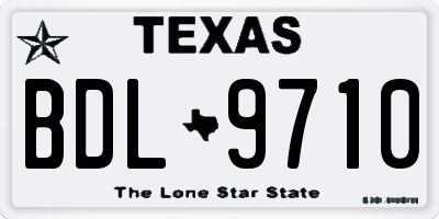 TX license plate BDL9710