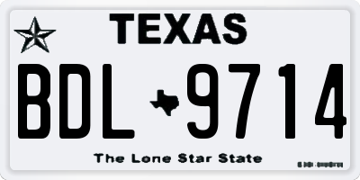 TX license plate BDL9714