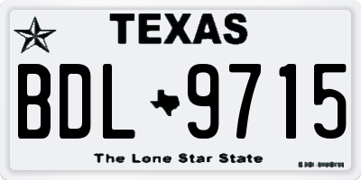 TX license plate BDL9715