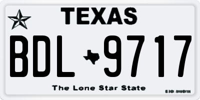 TX license plate BDL9717