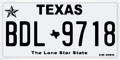 TX license plate BDL9718