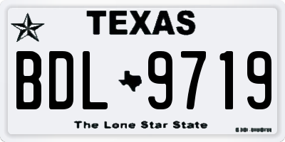 TX license plate BDL9719