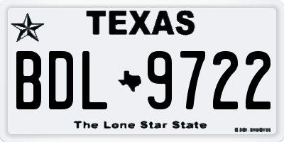 TX license plate BDL9722