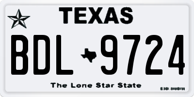 TX license plate BDL9724