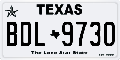 TX license plate BDL9730
