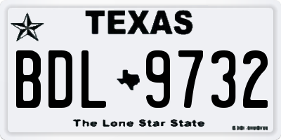 TX license plate BDL9732