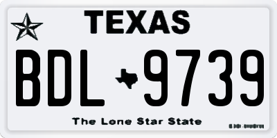 TX license plate BDL9739