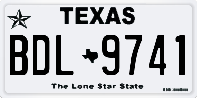 TX license plate BDL9741