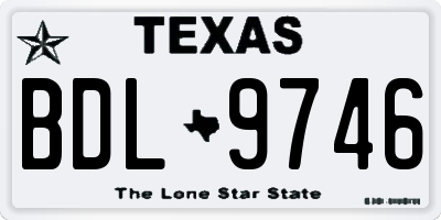 TX license plate BDL9746
