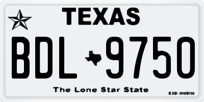 TX license plate BDL9750