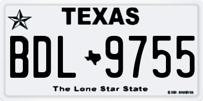 TX license plate BDL9755