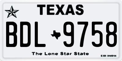 TX license plate BDL9758